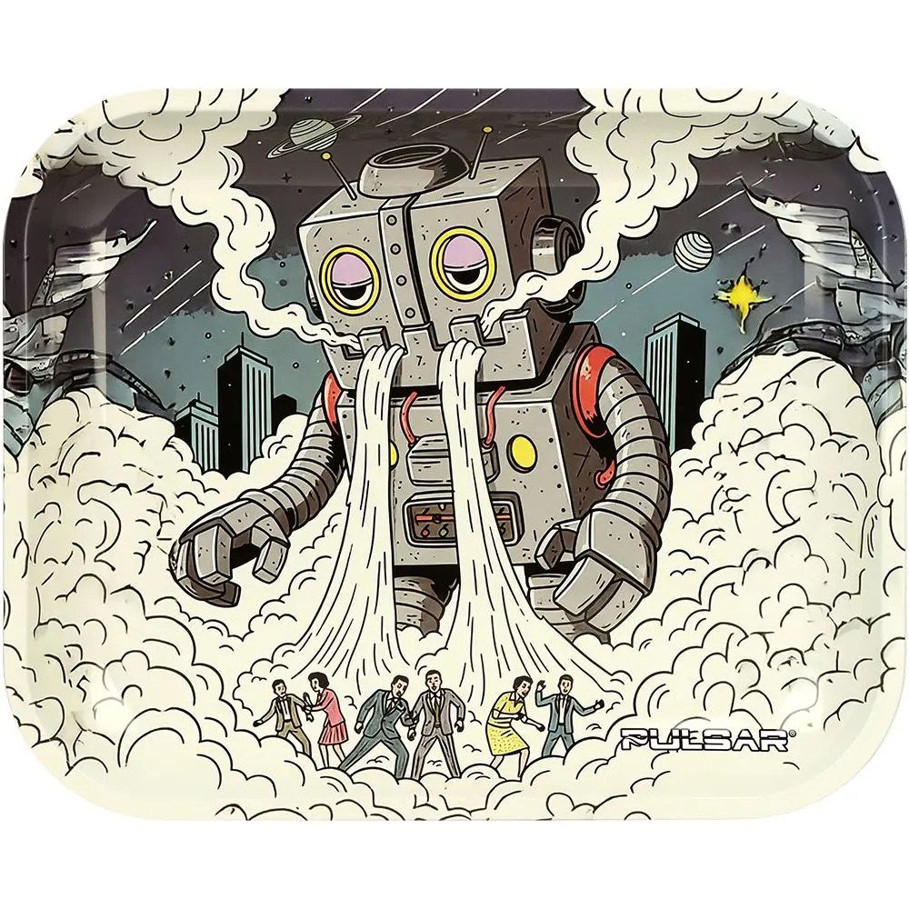 Metal Rolling Tray - Attack of the Dope Bot / 13"x 11"